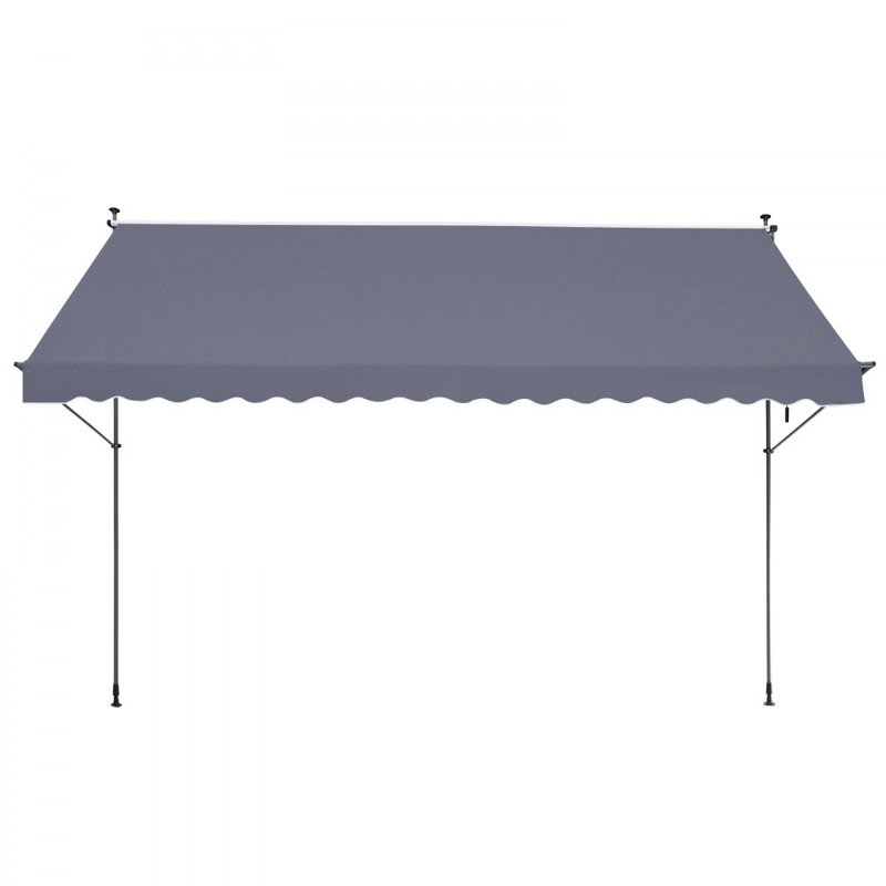 Auvent de patio avec auvent rétractable, H 122 po x l 178 po x P 47 po