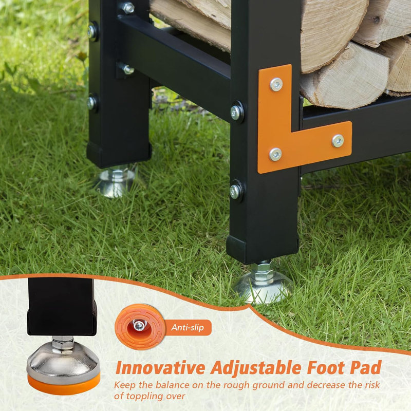 17 Stories Stephone 48'' W Enamel Coated Steel Log Rack & Reviews | Wayfair