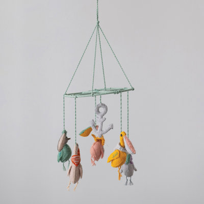 Wool Felt Pelican Mobile with Anchor