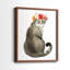 «Flower Crown Cats I», reproduction encadrée de qualité supérieure - prête à être accrochée - aucun clou requis - aucun clou requis-1529640592-1529640591