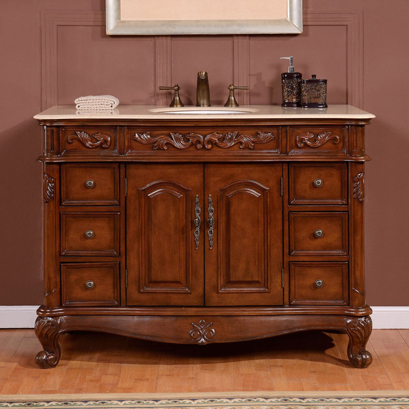 Astaire Single Bathroom Vanity with Marble Top