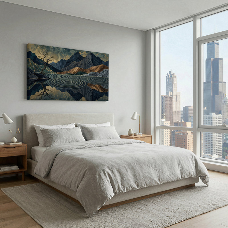 Mountain Reflection, reproduction d'art sur toile, ensemble de 1, 4824
