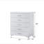 Commode blanche à 5 tiroirs avec pieds en métal