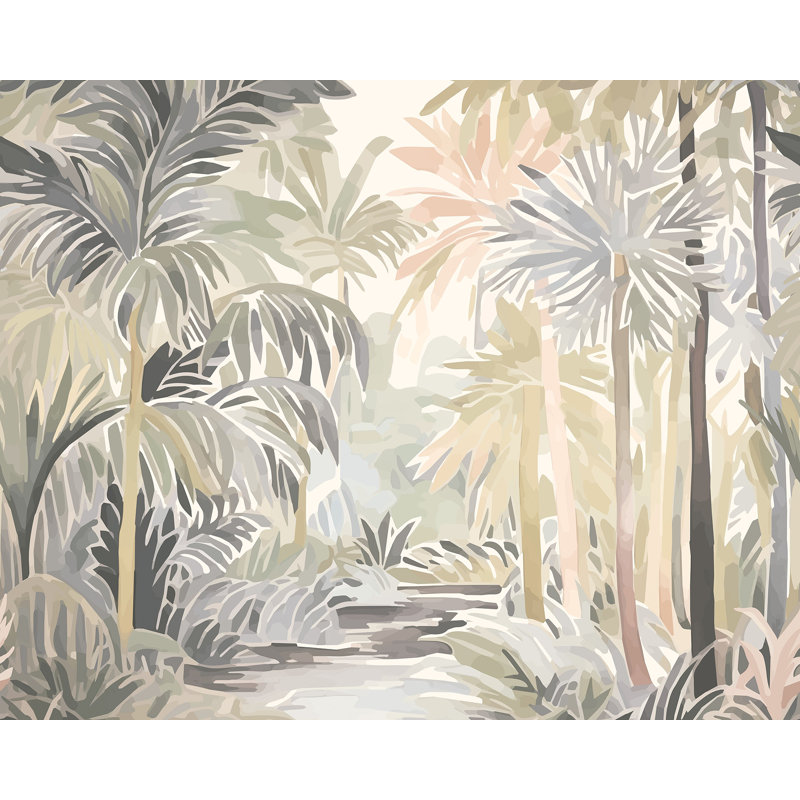 Adhésif mural Pretty Palms, Beige