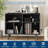 Large Record Player Stand, Wood Vinyl Record Storage Compact Record Player Cabinet Cube Storage Organizer Up to 350 Albums with Charging Station-1550532524