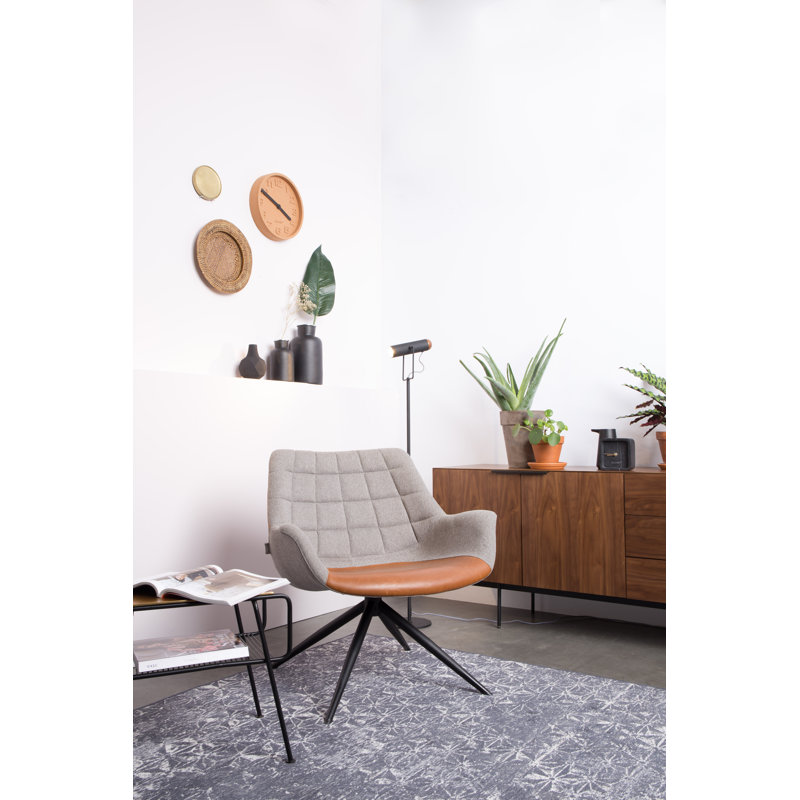 Doulton Armchair, Brown/Beige Faux Leather