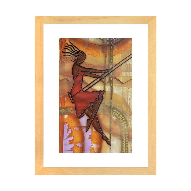 «Carefree» par Fred Odle - impression, Blanc, H 24 po x l 16 po x P 1 po, Toile avec cadre en bois beige