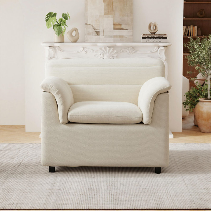 Fauteuil surdimensionné de 97 cm (38 pouces) recouvert de chenille, fauteuil d'appoint idéal pour le salon, la chambre ou un appartement.