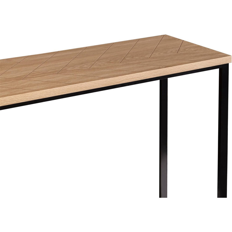 Console Bali Modern avec plateau en bois naturel et pieds en métal noir