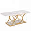 Mattheu Modern Rectangle Coffee Table, Faux Marble Coffee Table for Living Room-1690680817