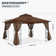 MASTERCANOPY Steel Patio Gazebo with Corner Shelves