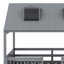 Structure de lit de jeu Playhouse avec toit de clôture pleine longueur, 4 tiroirs de rangement et échelle à 2 marches-1178813278-1178813276