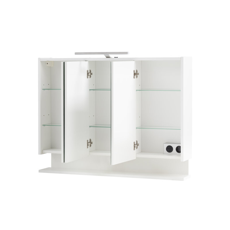 Mirror Cabinet with Lighting, 71.4" H x 93.5" W x 16" D