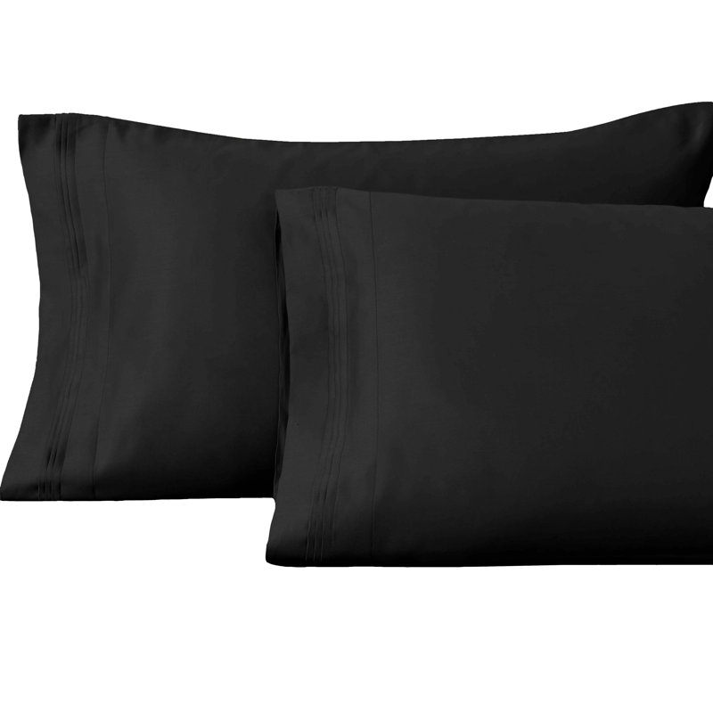 Tipton 1500 Thread Count Certified Egyptian Cotton Ultra-Luxury Pillowcase, Standard, Black