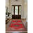 Mottos Red Oriental Machine Printed Cotton Polyester Area Rug-1553265950