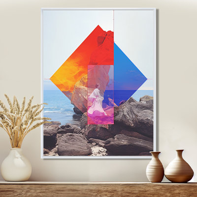 «Oceanic Reflections Tears By The Shore», art abstrait paysage mural