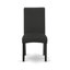 Cet ensemble de cuisine 9 pièces comprend une table de salle à manger et 8 chaises de cuisine en tissu de lin noir avec dossier rembourré au fini noir sablé.-931811334