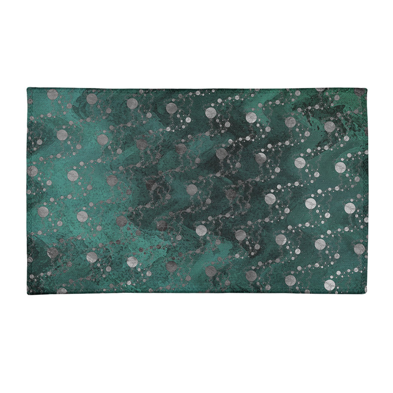 Chenille Polka Dots Indoor Rug, Rectangle 3' x 5'