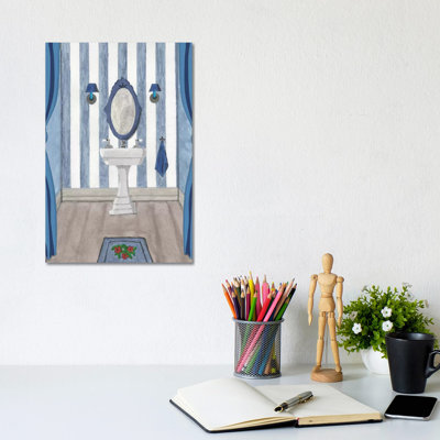 Blue Batroom I by Martin James - Wrapped Canvas Gallery-Wrapped Canvas Giclée