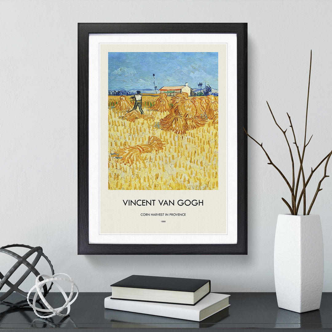 Harvest in Provence by Vincent Van Gogh - Picture Frame Painting