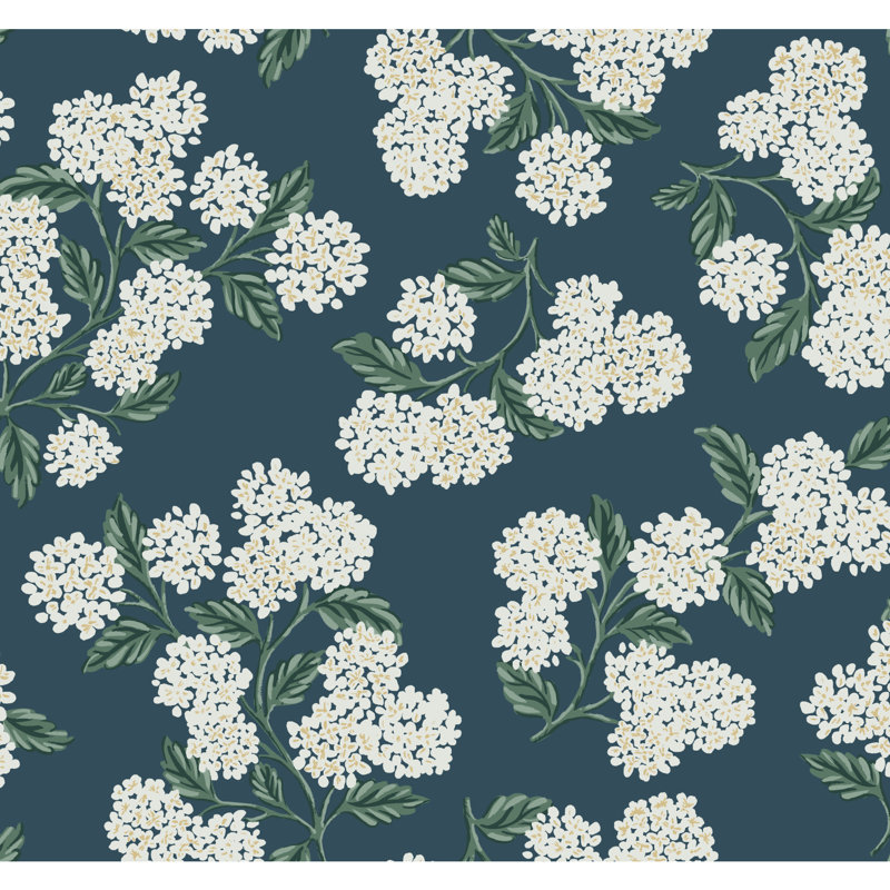 Papier peint 27 'x 27 "Hydrangea, Bleu