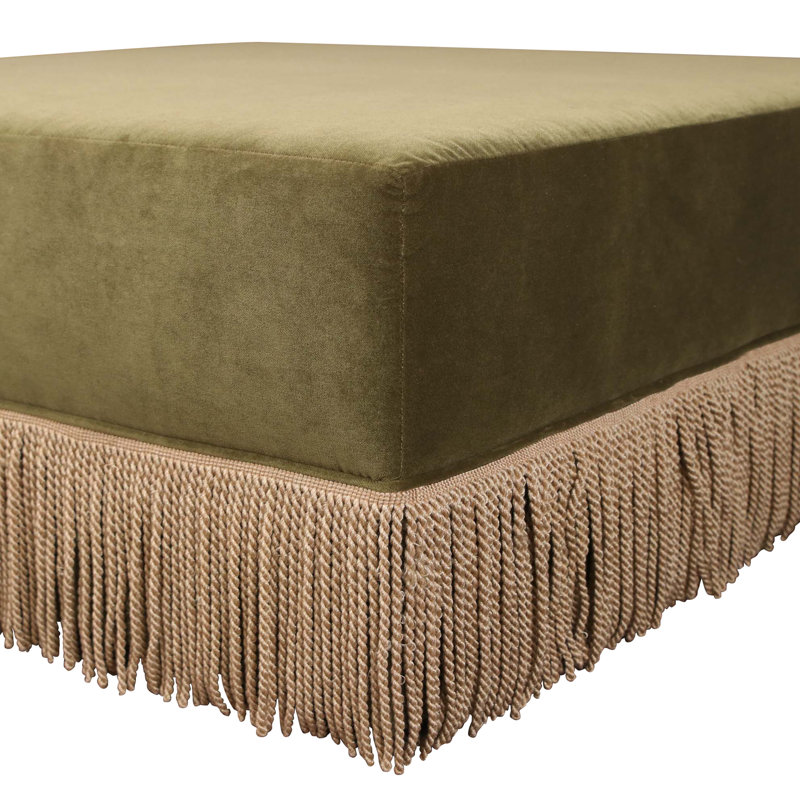 Orion Ottoman by River and Bord, Velvet Cane Silver Sage