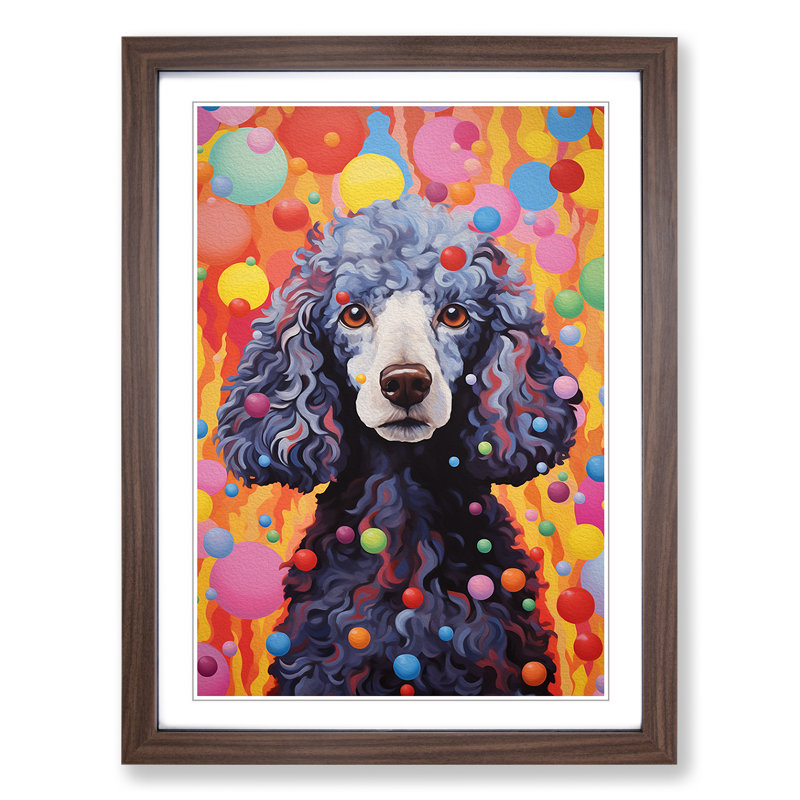 Poodle Colour Field No.3 - Framed Print, Walnut Framed, 34cm H x 25cm W x 2cm D
