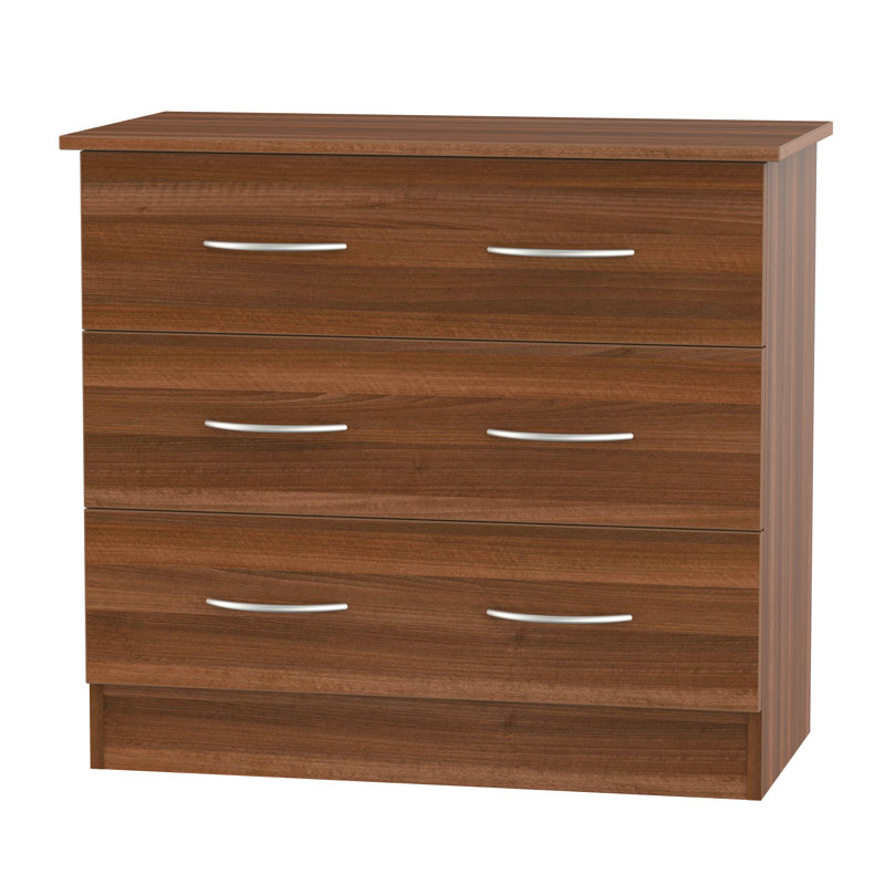 Tabatha 76.5cm W 3 - Drawer Chest of Drawers, Walnut