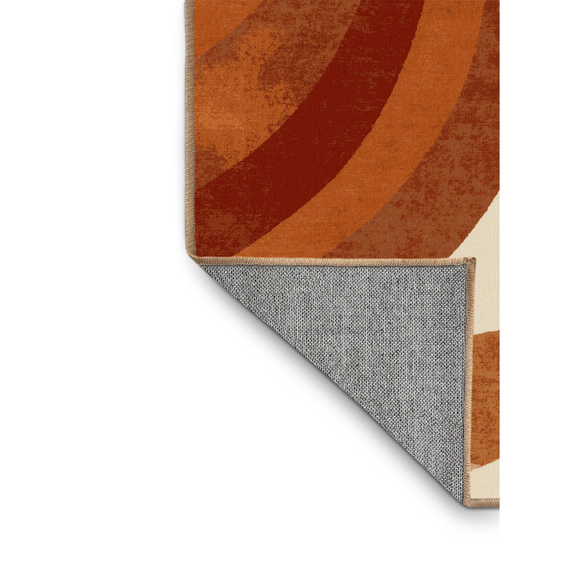 Machine Washable Orsolya Iguazu Falls Argentina Contemporary Ombre Rug in Brown – LightBrown Binding, 5x8