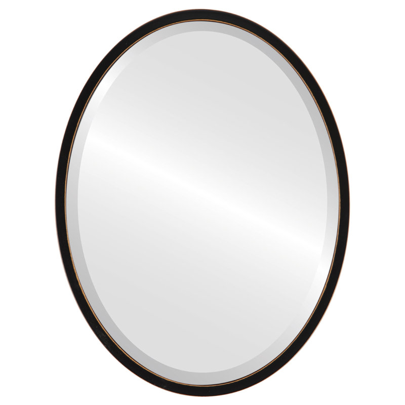 Miroir biseauté Javion, H 19,12 po x l 25,12 po, Noir frotté