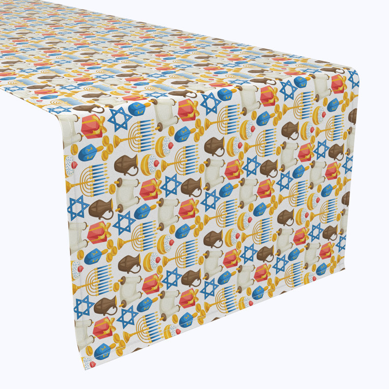 Westbeth Geometric Hanukkah Table Runner, 72" L x 12" W