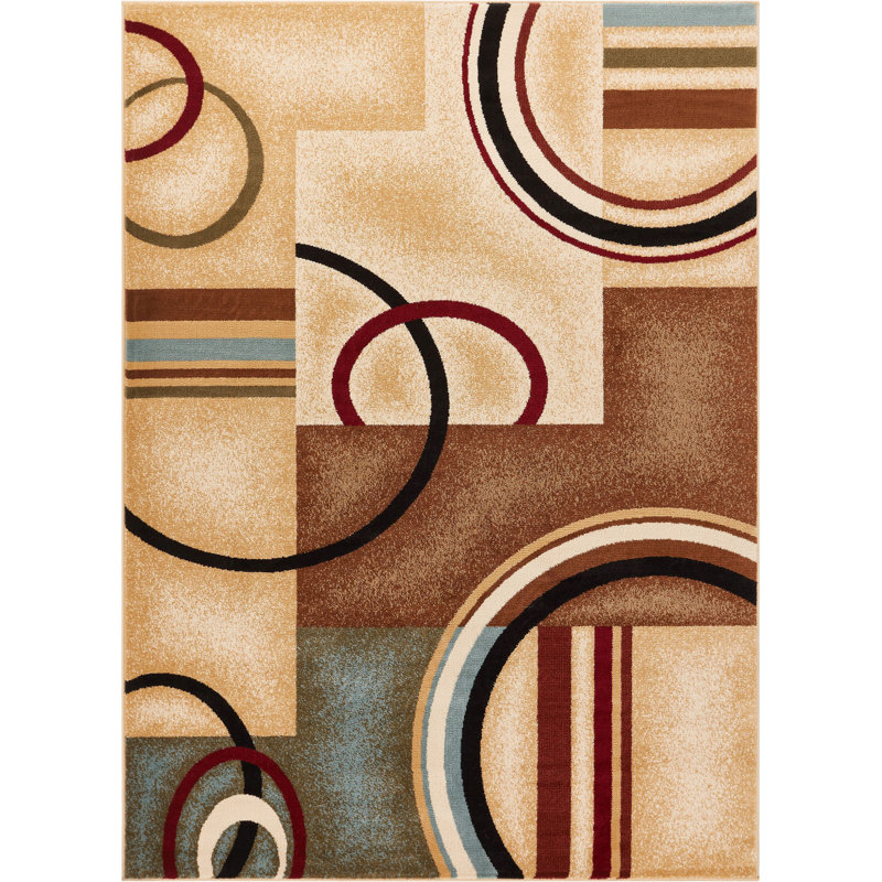 Vahig Geometric Area Rug, Rectangle 67cm x 120cm