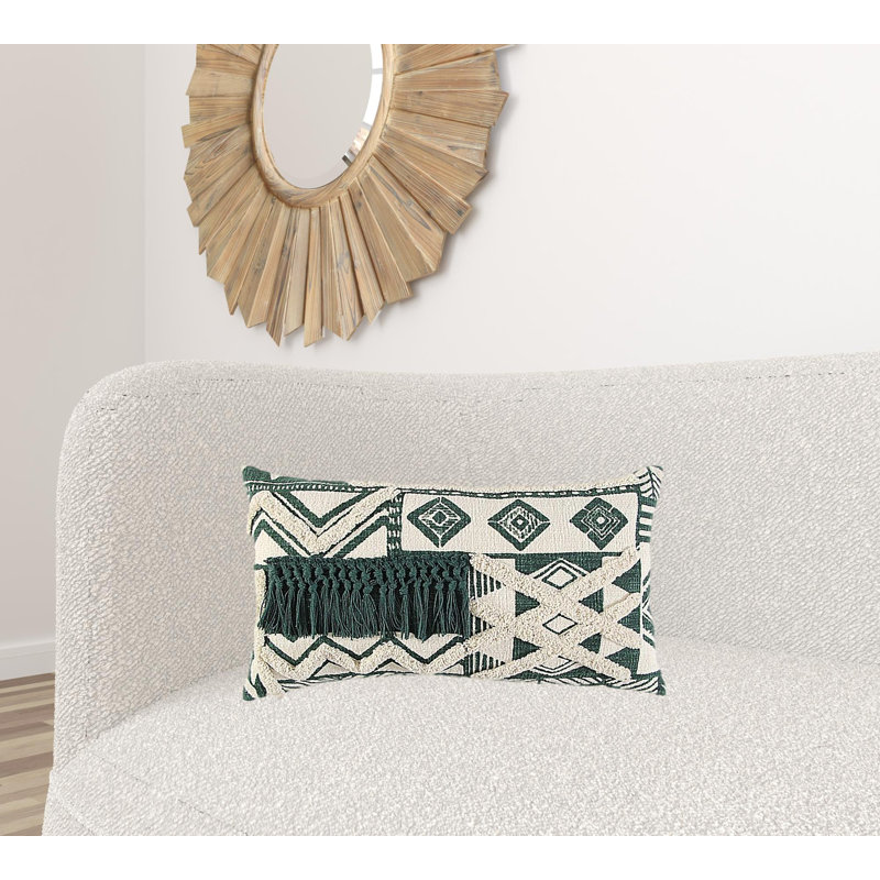 Coussin lombaire géométrique ivoire