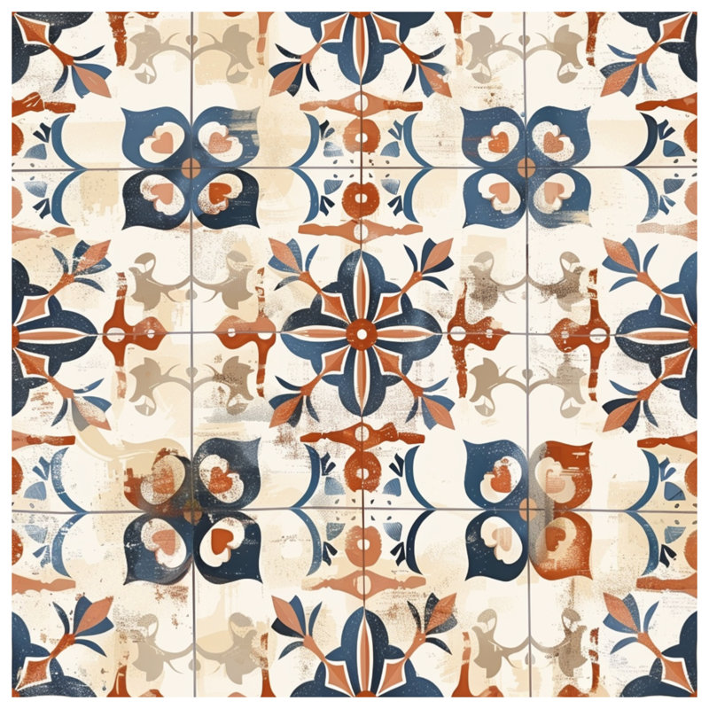 Ornate Floral Tile Duvet Covers, Queen