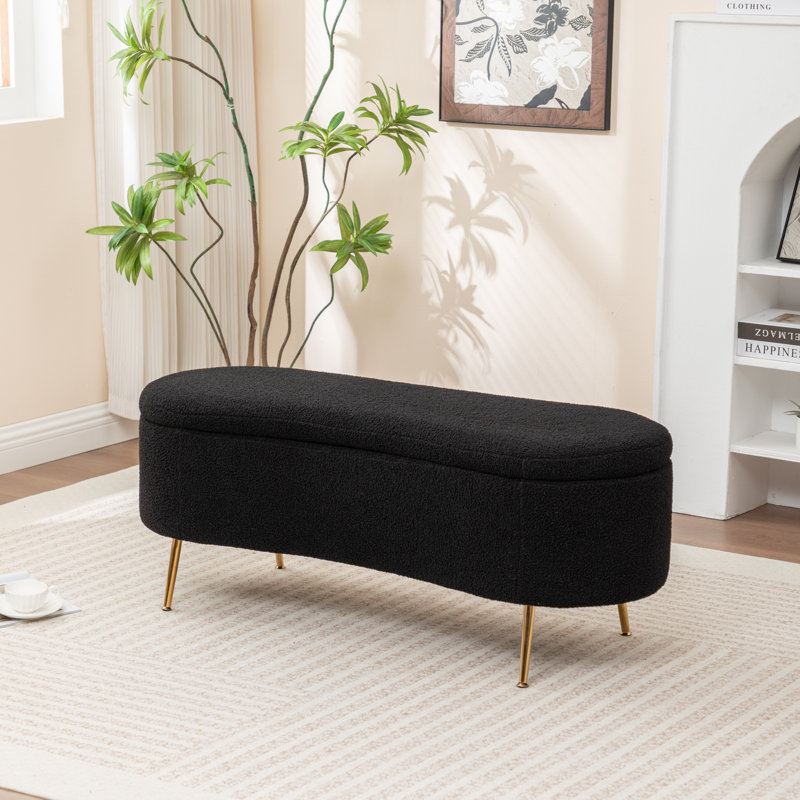 Kaybree Upholstered Storage Bench, Black