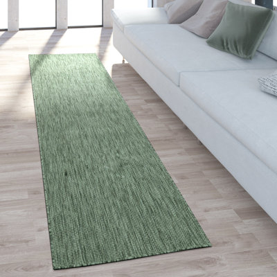 Tapis intérieur / extérieur bleu tissé à plat Iyana