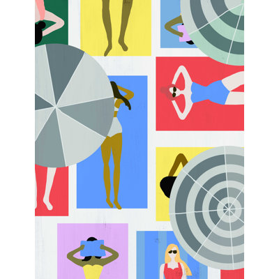 Retro Airel Beach View Recolor - reproduction d'art sur toile tendue