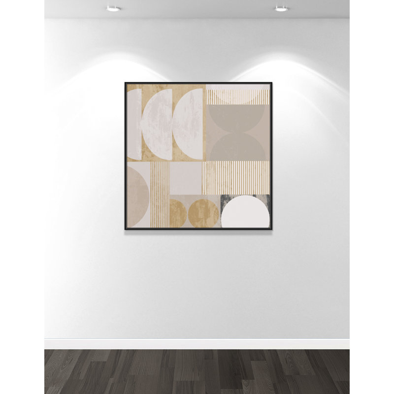 «Golden Balance II» par Casa Fine Arts, Toile avec cadre, L 41,5 po x H 41,5 po, Cadre flottant noir