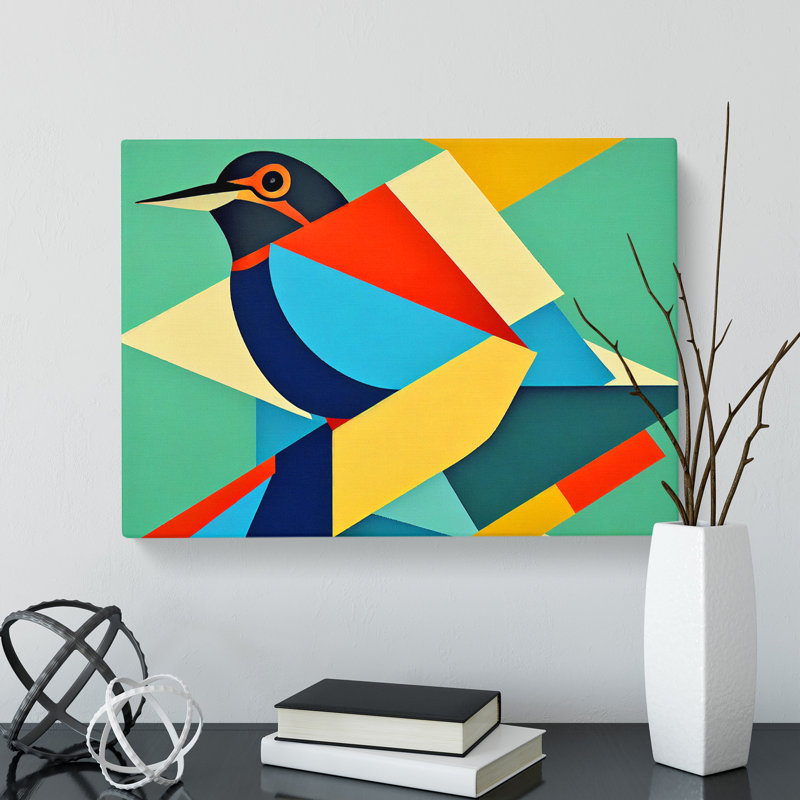 Kingfisher Bird Abstract Vol.4 - Wrapped Canvas, 35cm H x 50cm W x 3cm D
