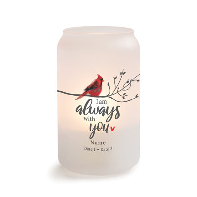 Porte-bougie toujours en verre givré Always With You Bird On A Tree Branch