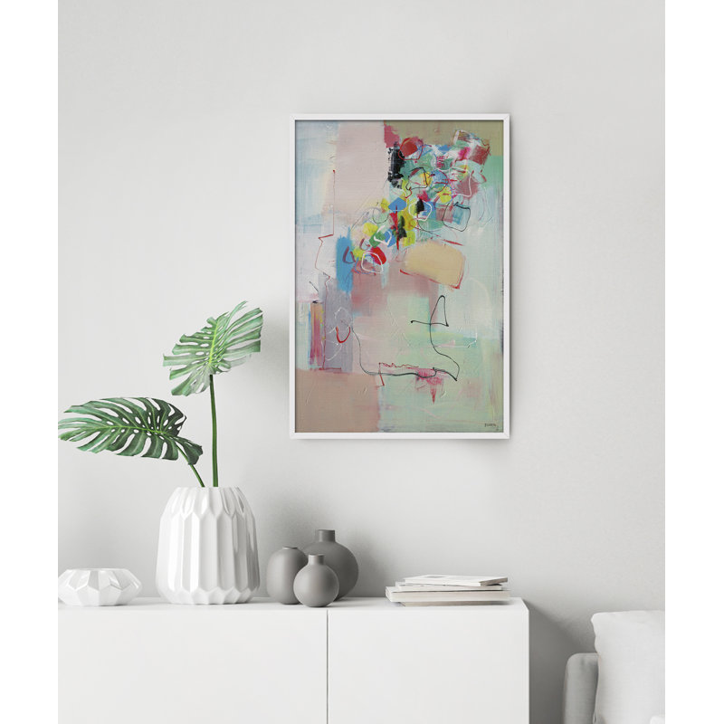 Abstract Pasteles by Bruno Vázquez - Single Picture Frame Painting, 120cm H x 80cm W x 3cm D