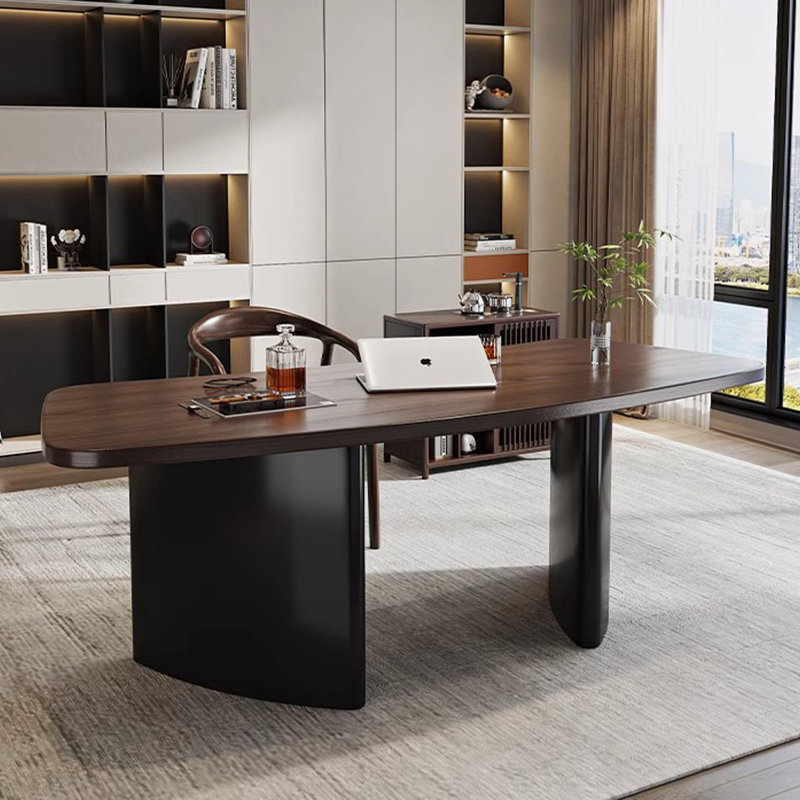 TB5269080357461RF&Size Curved Solid Wood Writing Desk, 29.53" H x 94.49" W x 39.37" D