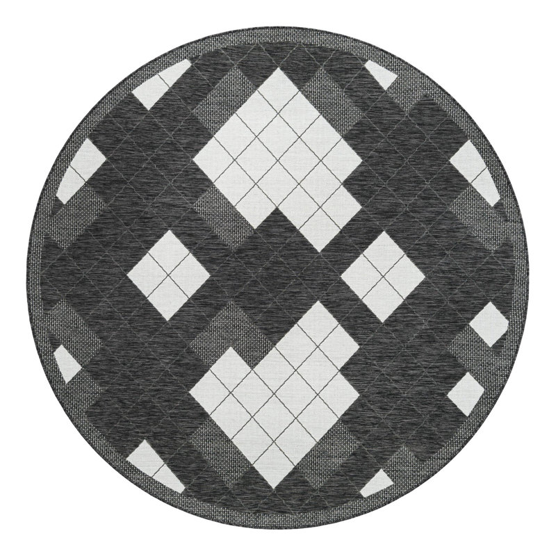 Geometric Indoor / Outdoor Rug, Round 7'10"