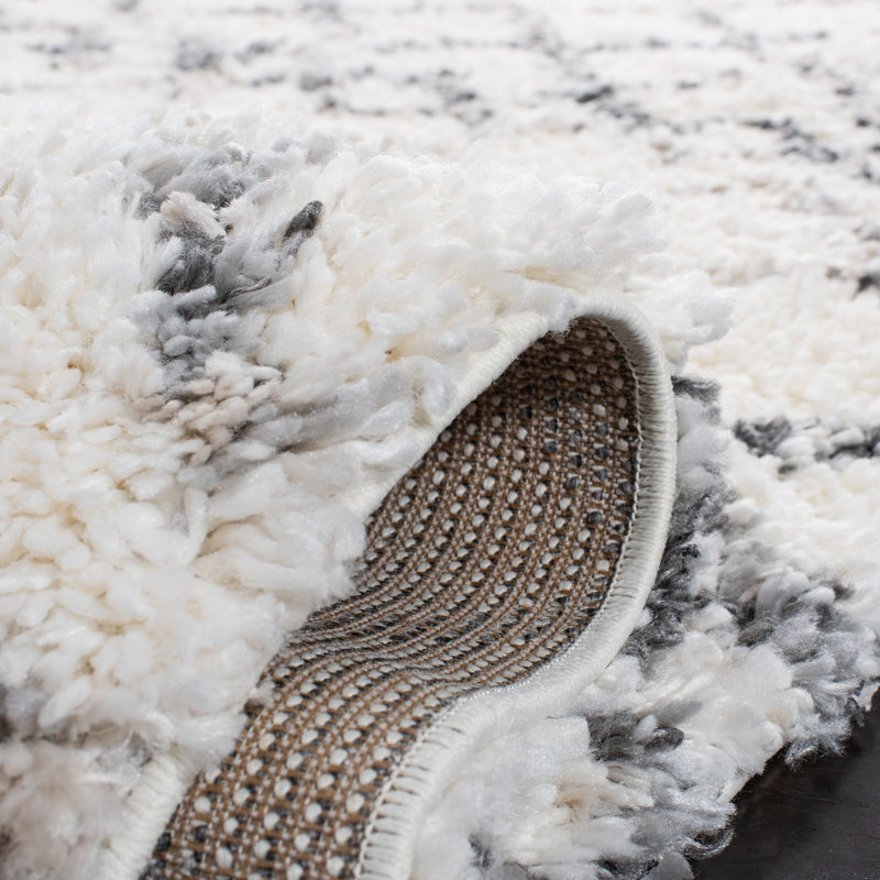 Fontana Gray Hand-knotted Shag Square Rug