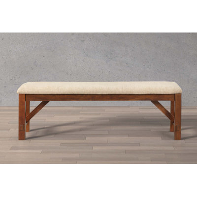 Wood Fabric Upholstered Dining Bench