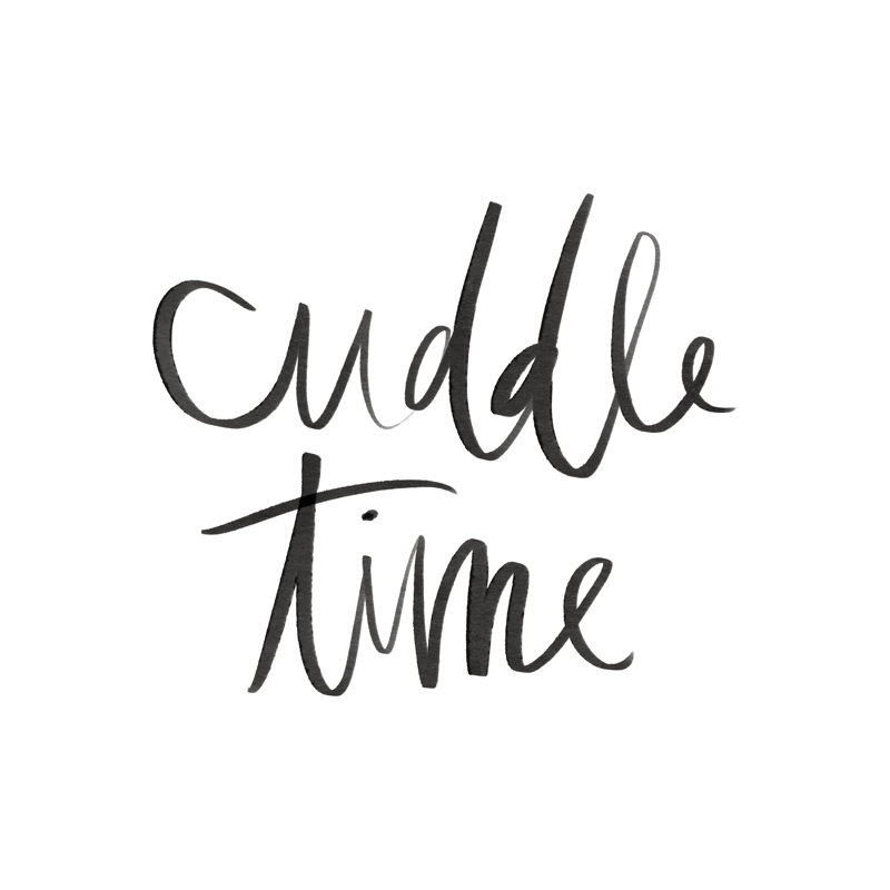 Cuddle Time Watercolor - Wrapped Canvas Print, 30cm H x 30cm W x 3.8cm D