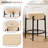 Modern Dining Chair Set, 23.6" Counter Height Stools with Round Soft Padded Boucle Backless Seat-62360787