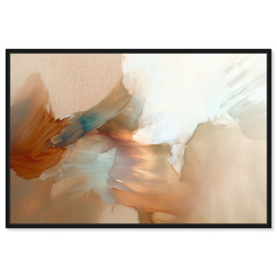 «Flowing Rust II», reproduction d'art sur toile encadrée dorée par Art Remedy, cadre noir, 30 x 20