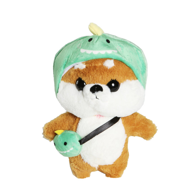 Peluche Shiba Dinosaur - brun clair