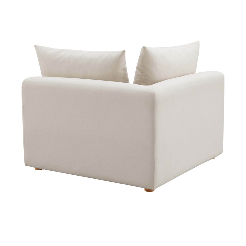Cream Linen Modular Corner Armchair with Cushions